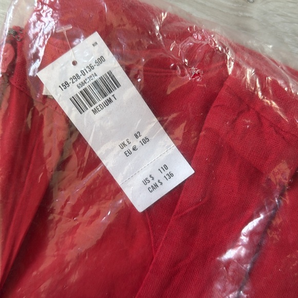 The A&F Mila Fit & Flare Stretch Midi Dress Red Medium Tall NWT in packaging - Picture 6 of 6
